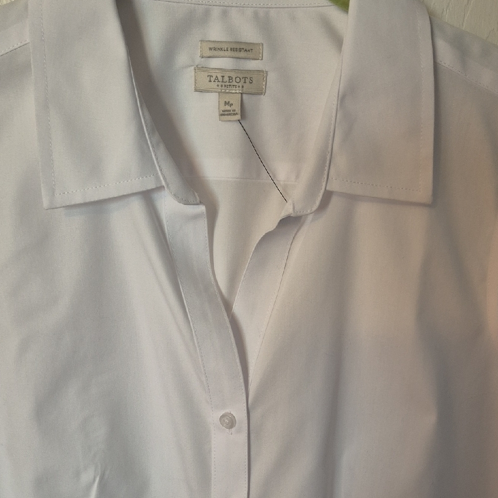 Talbots White Sleeveless Collared Button-Down Shi… - image 2